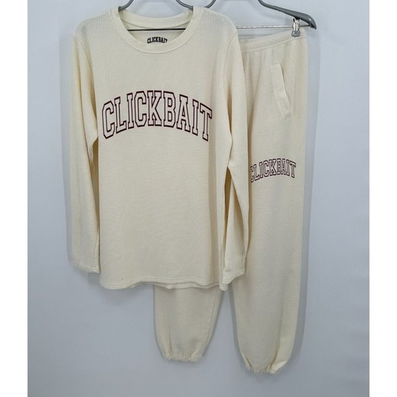David Dobrik Clickbait Waffle Thermal Set sz M Medium NWOT Pajama Set Pants - Picture 1 of 8